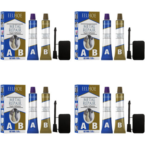 Pasta reparadora de soldaduras NICOLA de 4 piezas, pasta para reparación de metales, adhesivo AB, 400 g