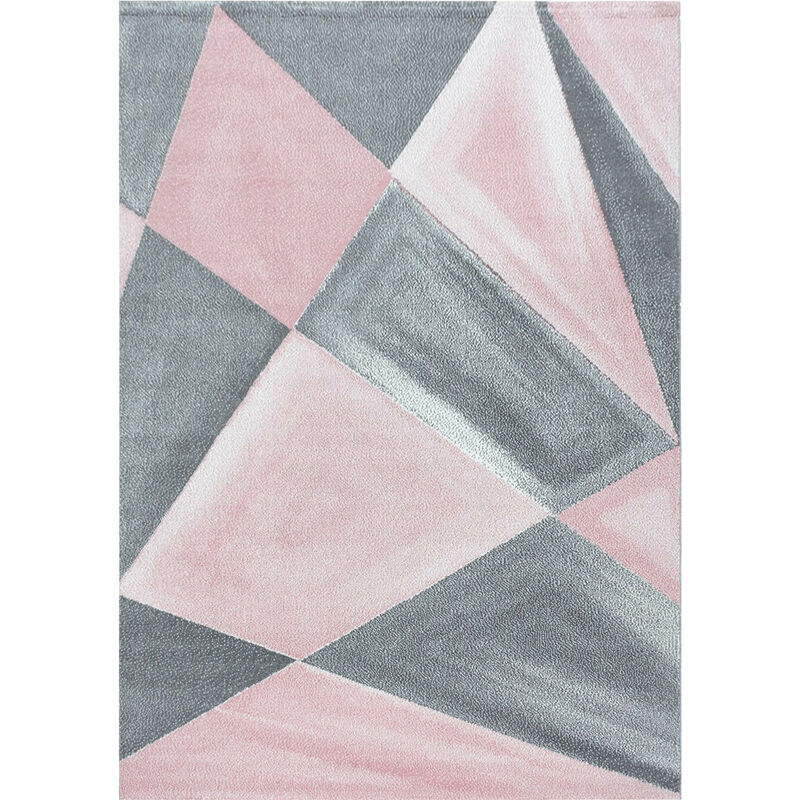 Beta - pastel - Tapis Couleur pastel (Rose et Gris - 120x170cm)