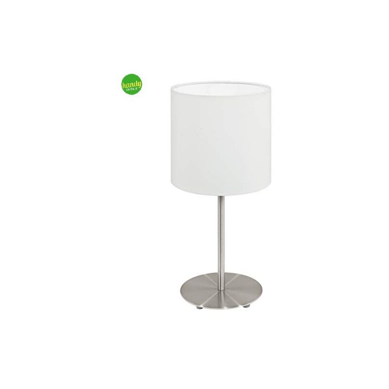 Image of Eglo - lampada da tavolo Pasteri con tessuto bianco interruttore 1X40W h: 27.5 ø 14 centimetri