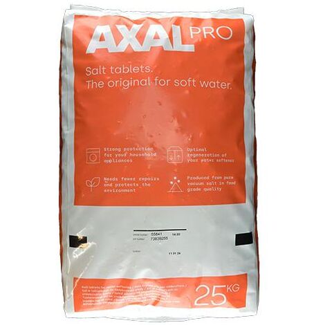 Pastiglie di sale per addolcitori d'acqua (Axal) 1,5x2,5 cm (25 Kg)