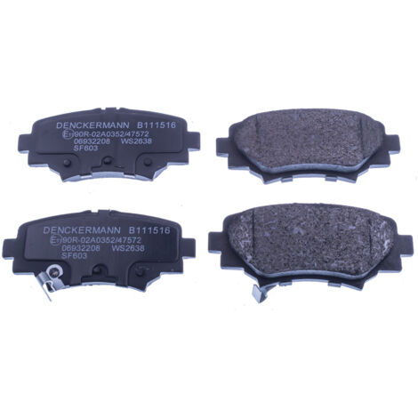 Pastillas de freno TRASERA B111516 denckermann