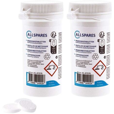 Pastillas de limpieza universales AllSpares (2 x 30 uds.) para cafeteras y termos