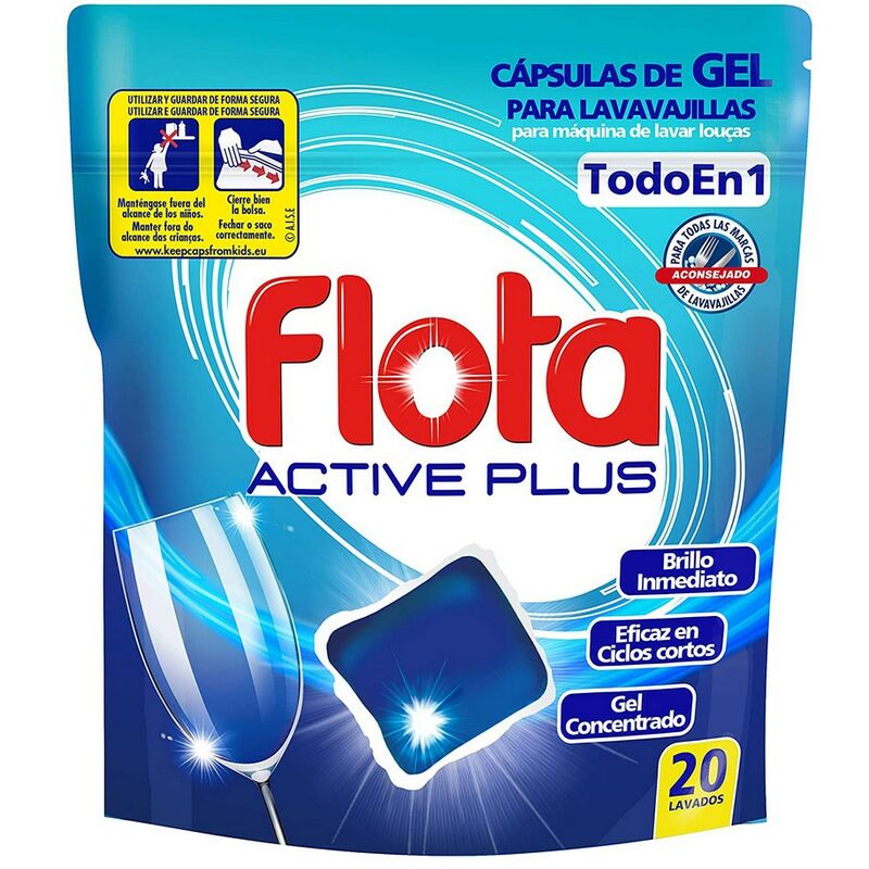 

Pastillas para Lavavajillas Active Plus Flota (20 uds)