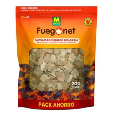 FUEGO NET Pastilles d'allumage écologiques - 200pcs - 06563