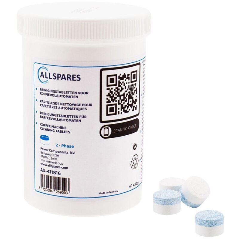Allspares - Pastilles de nettoyage (40pcs) 2 phases Jura par