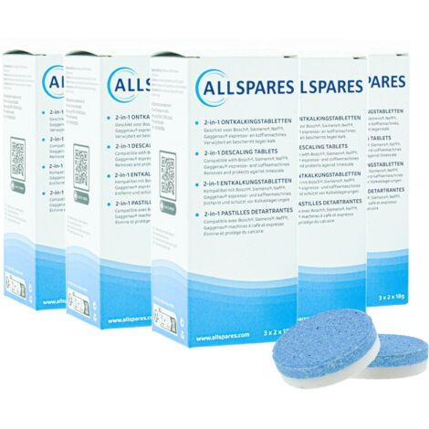 Pastilles détartrantes (5x) 2-en-1 (6x18gr) Bosch TCZ8002 par AllSpares