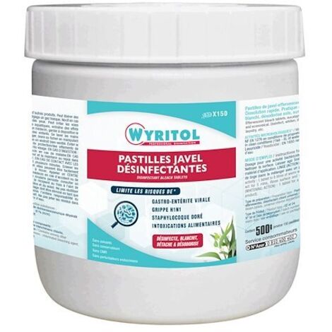 Pastilles Javel effervescentes Wyritol eucalyptus - Boîte de 150