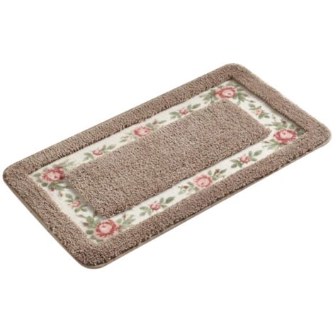 Pastoral Style Bath Carpet Rectangle Mat Anti-Slip Shower Room Rugs Carpets Floor Decor Toilet Carpets(40X60cm) E