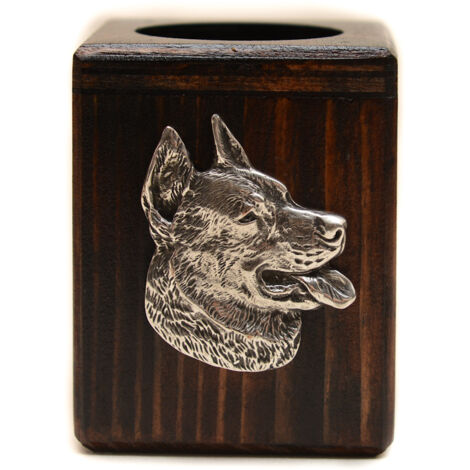 Pastore francese Beauceron - candeliere in legno con un cane, un ricordo unico dopo la perdita di un cane, realizzato a mano da Art-Dog