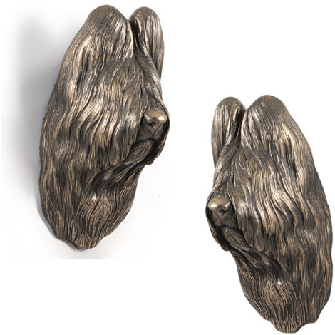 Pastore francese Briard, Berger de Brie - statuetta di cane, busto appeso, decorazione unica per un amante dei cani di Art-Dog