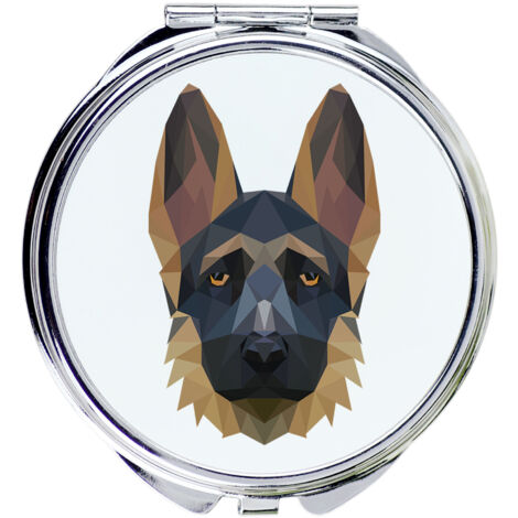 Pastore tedesco, Alsaziano I - specchio con foto e iscrizione geometrica di Art-Dog