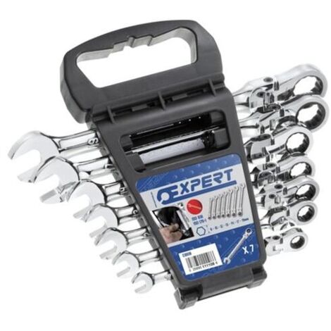PASTORINO EXPERT SERIE DI 7 CHIAVI COMBINATE ANELLO A CRICCHETTO SNODATO 180