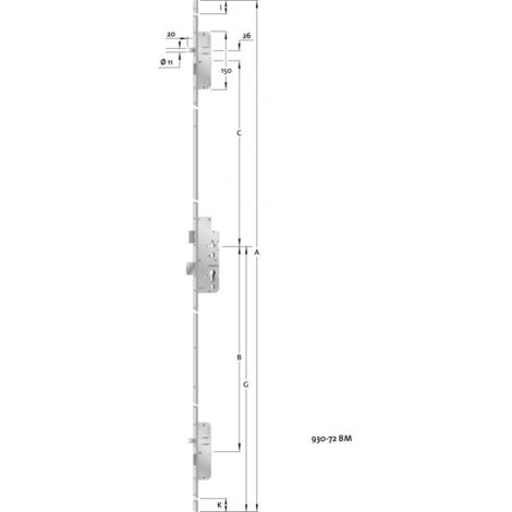 PAT-Verouillage multiple porte PZ,E72,VK9,D55,16kt,DL/DR