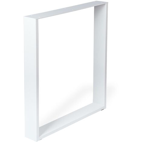Pata Cuadrada para Muebles | Estilo Funcional | Fabricado en Acero | Acabado en Blanco Poro | Proyectos de Restauración DIY Bricolaje | Medidas 595*91*720 mm | Altura: 72 cm | Fácil Instalación Atornillado |