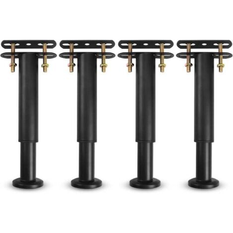 Pata de cama, pies de estructura de cama, pies de estructura de cama de metal ajustables, duraderos, adecuados para láminas de estructura de cama de metal universales, armario, sofá, 18-31 cm (negro),