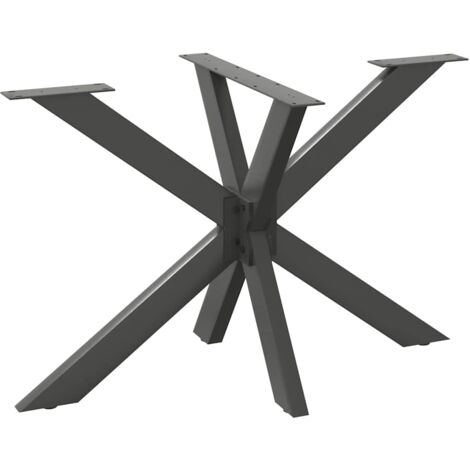 Pata de mesa de comedor forma araña antracita 120x68x(72-73) cm acero vidaXL