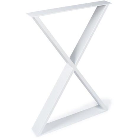 Pata de Mesa Decorativa REI de Acero en Blanco, Medidas 580x80x712 mm, para Comedor o Escritorio, No Incluye Tornillos, 1 und -