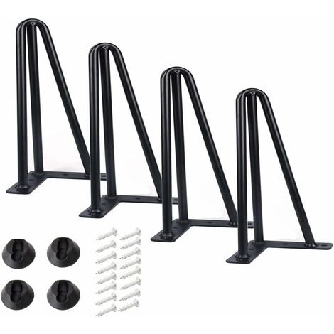 Pata De Mueble MINKUROW, 4 Uds., Patas De Horquilla Diy Para Patas De Silla De Mesa Con 3 Varillas, 16 Tornillos + 4 Protectores De Pie, Altura 15cm, Diámetro De Varilla 10mm