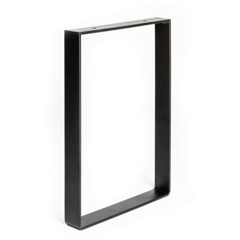 Pata para mueble, mesas y barras rectangular REI para atornillar en acero negro mate REI