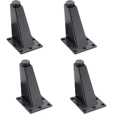 Patas ajustables de aleación de aluminio para muebles, 4 piezas, color negro, para mesa de sofá