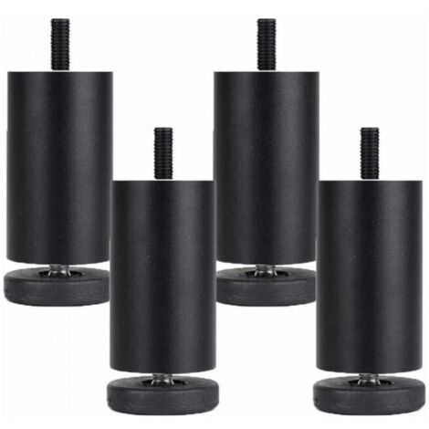 Patas ajustables para armarios, mesas, sofás cama y sillas, color negro (10 cm)