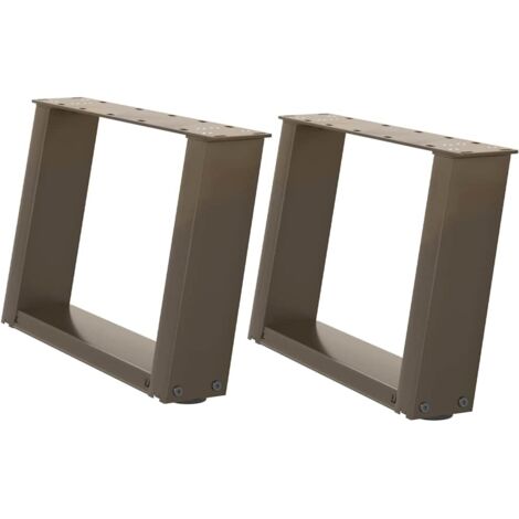 Patas ajustables para mesa de centro en forma de U 40 x 30 cm resistentes de estilo moderno de acero natural 020057028