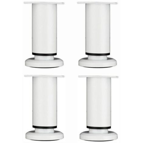 patas ajustables para muebles, 12 cm, redondas, de metal, blancas, para sofá, armario, cama, con tornillos