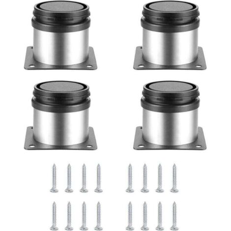Patas ajustables para muebles (4 piezas), XU, patas de mesa de metal con altura ajustable, patas para muebles de cocina, patas de acero inoxidable para armarios, estantes y mesas, con tornillos (50 x 