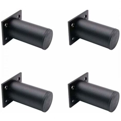 Patas ajustables para muebles, 4 unidades, color negro mate, 38 x 80 mm, de aleación de aluminio, para TV, mesa de centro, sofá, soporte