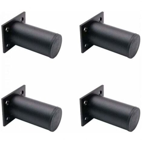 Patas ajustables para muebles (4 unidades), color negro mate, XU, aleación de aluminio, 38 x 80 mm, para mesas de centro, armarios y sofás - KZQ