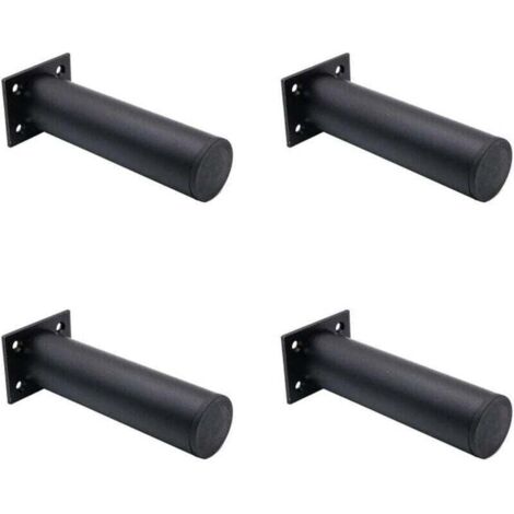 patas ajustables para muebles, color negro mate, de aleación de aluminio, 38 x 150 mm, para mesa de centro, mueble de TV y sofá.