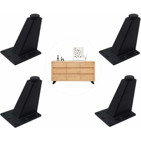 Patas ajustables para muebles de 4 piezas, patas para muebles de aleación de aluminio, Ulisem negro