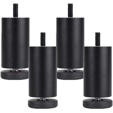 Patas ajustables para muebles MSBD de 4 piezas, de aleación de aluminio, redondas, 12 cm