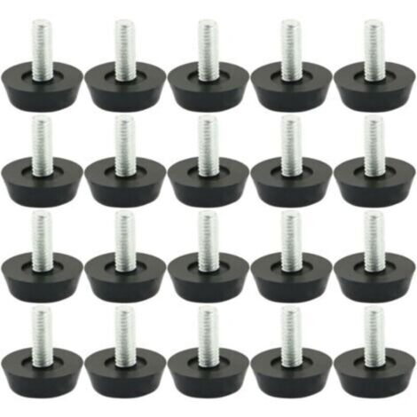 Patas ajustables para muebles – Paquete de 20 patas deslizantes con protectores de suelo, 22 mm de diámetro, tornillos de 19 mm