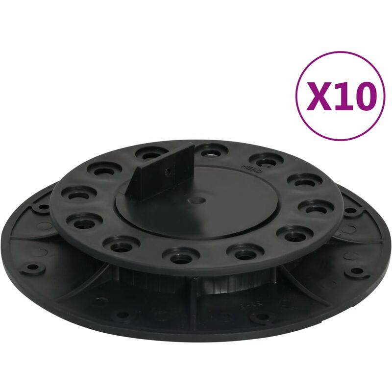 

Patas ajustables para terraza 10 unidades 20-30 mm - Negro