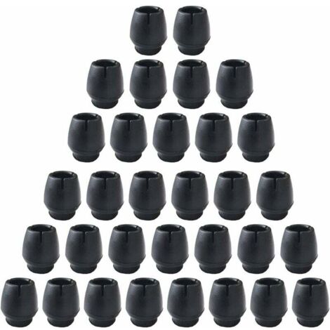 Patas antideslizantes de silicona Ulisem para mesas y sillas, 32 protectores para patas redondas de muebles, color negro (12-16 mm)