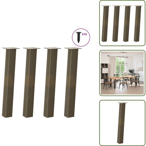 Patas de acero - vidaXL Patas para mesa consola 4 unidades acero natural 72 cm acero - Patas para muebles