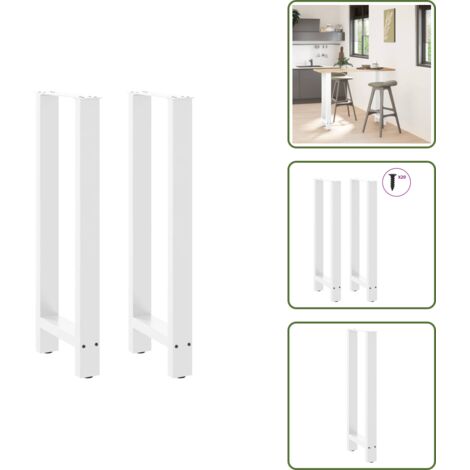 Patas de acero - vidaXL Patas para mesa de bar blancas (2 unidades, 40 x 100-101 cm, acero) - Soporte para bar