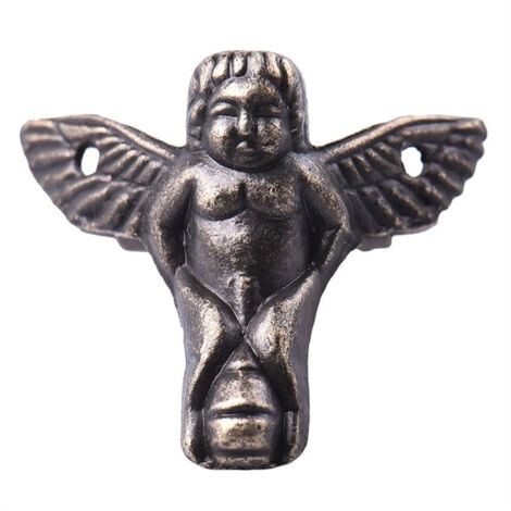 patas de aleación de zinc para muebles, armarios y mesas, estilo vintage, con forma de ángel, patas decorativas angulares para cajas de madera.