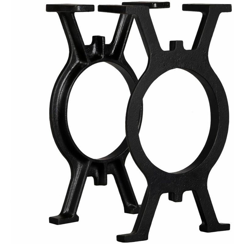 

Patas de banca en O 2 uds hierro fundido - Negro
