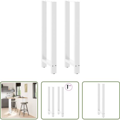 Patas de bar -  Patas para mesa de bar blancas (2 unidades, 40 x 110-111 cm, acero)