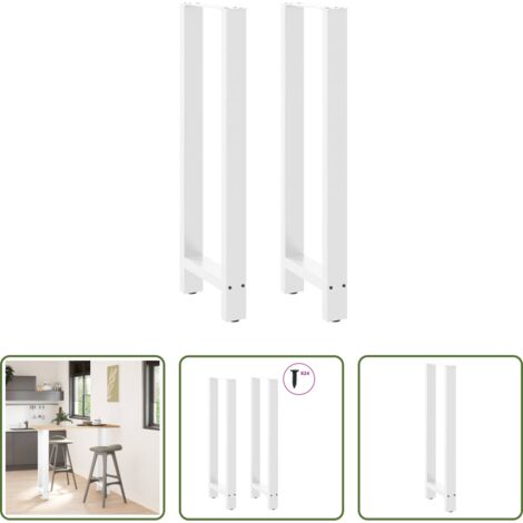 Patas de bar -  Patas para mesa de bar blancas (2 unidades, 50 x 110-111 cm, acero)