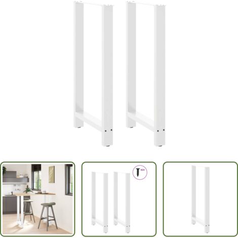 Patas de bar -  Patas para mesa de bar blancas (2 unidades, 60 x 110-111 cm, acero)