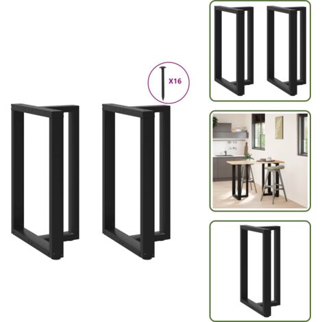 Patas de bar - vidaXL Patas para mesa de bar en forma de T (2 unidades), color negro, 60 x 35 x (90-91) cm, acero - Soporte para mesa de bar