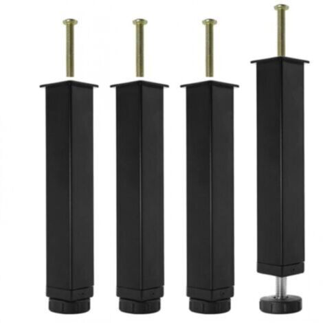 Patas de cama metálicas ajustables – Juego de 4 patas de base de cama con listones, 20 cm de altura, resistentes y fáciles de instalar.