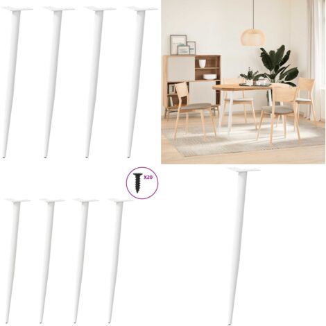 Patas de consola cónicas para mesa (4 unidades), color blanco, 72-73 cm, acero - Patas para consola - Soporte para mesa