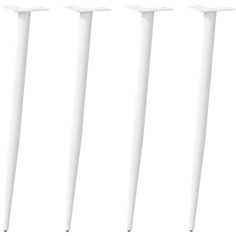 Patas de consola cónicas para mesa (4 unidades), color blanco, 72-73 cm, acero vidaXL