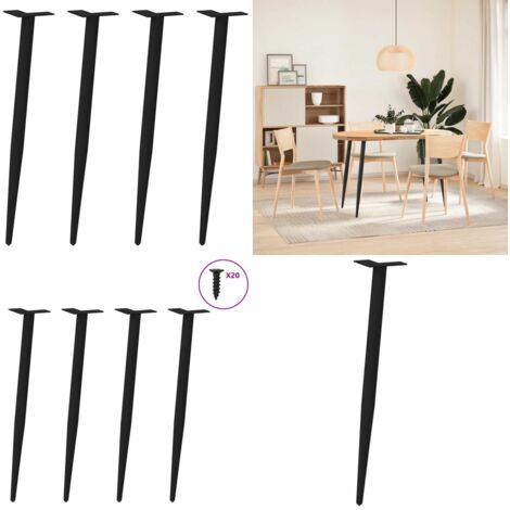Patas de consola cónicas para mesa (4 unidades), color negro, 72-73 cm, acero - Patas para consola - Soporte para mesa