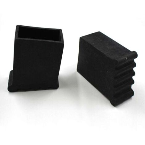 Patas de escalera KZQ de 50 x 25 cm, protectores para escaleras, patas de goma antideslizantes para escaleras de tijera, patas de goma atornillables con tornillos, 4 unidades, color negro