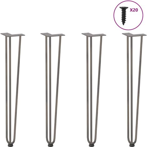 Patas de horquilla para consolas para consolas 4 unidades Acero natural 72 cm Acero macizo